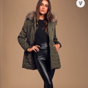 Coats | Snowpack Olive Green Faux Fur 